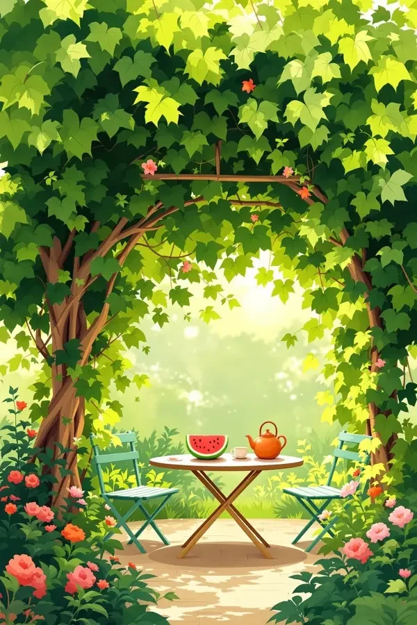 闪闪电影院《藤架下的夏天》海报，属于家庭合家欢
